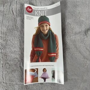 Boye I Taught Myself to Knit Kit Instructions Projects Scarves Hats Sweaters